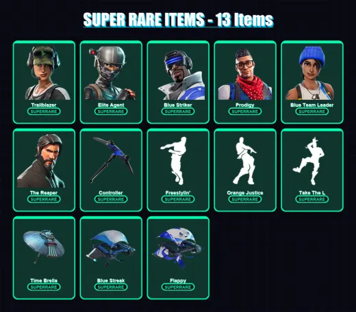 [PC/XBOX/PSN] | Trailblazer | Elite Agent | Blue Striker | Prodigy | Blue Team Leader | 32 skin | 45 pickaxe | 42 emote | 45 glider | Lv711
