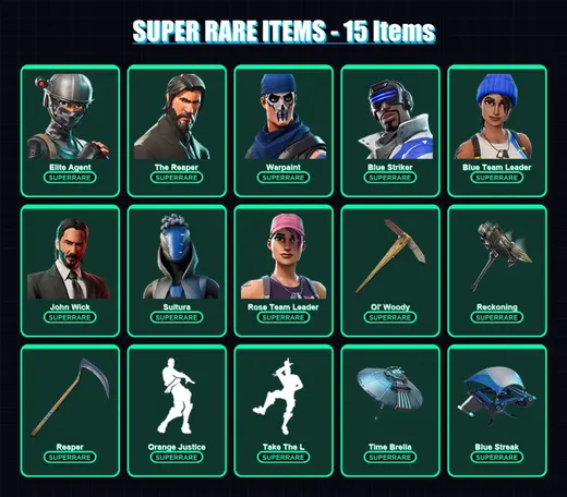 [PS4/PS5/XBOX/PC] | Elite Agent | The Reaper | Warpaint | Blue Striker | Blue Team Leader | 152 skin | 186 pickaxe | 119 emote | 135 glider | Lv2263