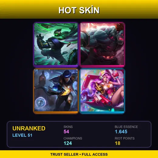 BR | Conqueror Jax | Hextech Sion | Spirit Blossom Tristana | High Noon Mordekaiser | 54 Skin | 124 Champ | Lv51 — Snow Moon Morgana