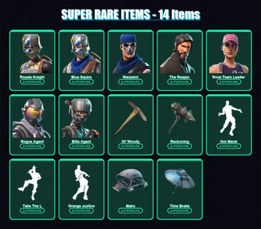 [PC/PSN] | Royale Knight | Blue Squire | Warpaint | The Reaper | Rose Team Leader | 243 skin | 289 pickaxe | 238 emote | 224 glider | Lv3031