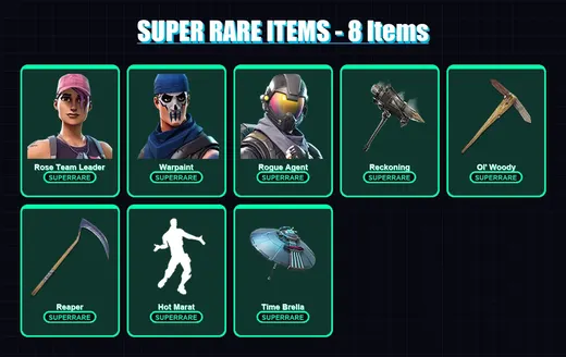 [PS4/PS5/PC] | Rose Team Leader | Warpaint | Rogue Agent | The Ice King | Calamity | 83 skin | 113 pickaxe | 85 emote | 103 glider | Lv1503