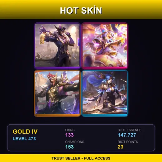 LAS | Victorious Twisted Fate | Prestige Space Groove Lulu | Victorious Draven | Victorious Sona | 133 Skin | 153 Champ | Gold IV | Lv473 — Jurassic Kog Maw