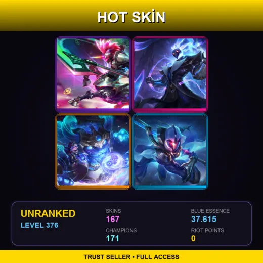 BR | Arcade Hecarim | Pulsefire Thresh | Cosmic Paladins Nunu & Willump | Cosmic Blade Master Yi | 167 Skin | 171 Champ | Lv376