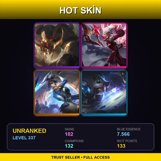 BR | Conqueror Alistar | Conqueror Karma | Battle Academia Leona | Cosmic Enchantress Lulu | 102 Skin | 132 Champ | Lv337