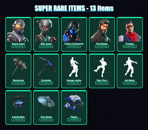 [PC/XBOX] | Rogue Agent | Elite Agent | Carbon Commando | The Reaper | Prodigy | 73 skin | 82 pickaxe | 86 emote | 89 glider | Lv1100 — Game account