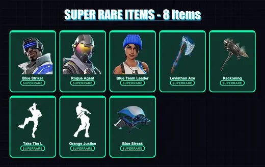 [PS4/PS5/XBOX/PC] | Blue Striker | Rogue Agent | Blue Team Leader | A.I.M. | Calamity | 74 skin | 52 pickaxe | 61 emote | 57 glider | Lv835