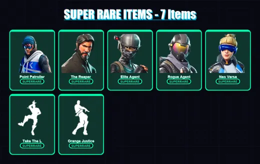 [PS4/PS5/XBOX/PC] | Point Patroller | The Reaper | Elite Agent | Rogue Agent | Neo Versa | 40 skin | 20 pickaxe | 36 emote | 28 glider | Lv451