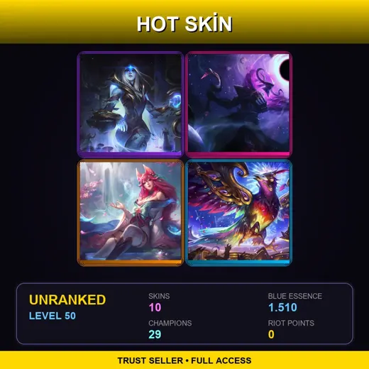 LAN | Spirit Blossom Ahri | Cosmic Queen Ashe | Dark Star Thresh | Festival Queen Anivia | 10 Skin | 29 Champ | Lv50 — Super Galaxy Elise