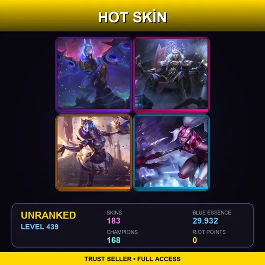 EUW | Victorious Sejuani | Victorious Orianna | Challenger Nidalee | Victorious Graves | 183 Skin | 168 Champ | Lv439 — LoL account