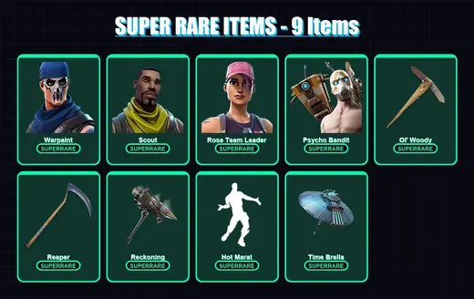 [PC/XBOX/PSN] | Warpaint | Scout | Rose Team Leader | Psycho Bandit | Wild Card | 147 skin | 127 pickaxe | 120 emote | 109 glider | Lv1530