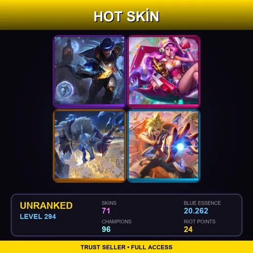 LAN | Battle Academia Ezreal | Pulsefire Twisted Fate | High Noon Sion | Arcade Miss Fortune | 71 Skin | 96 Champ | Lv294 — Karthus Lightsbane