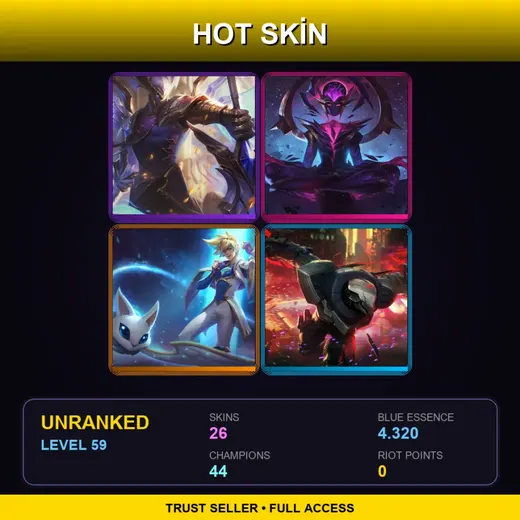 LAS | Victorious Aatrox | Dark Star Karma | Star Guardian Ezreal | PROJECT: Zed | 26 Skin | 44 Champ | Lv59