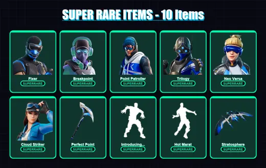 [PS4/PS5/XBOX/PC] | Fixer | Breakpoint | Point Patroller | Trilogy | Neo Versa | 108 skin | 161 pickaxe | 104 emote | 144 glider | Lv1642