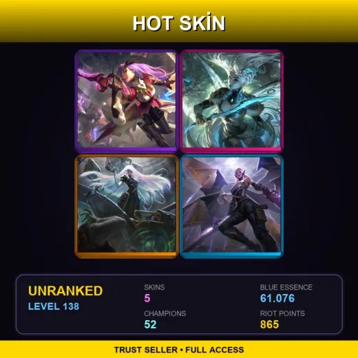 TW | Battle Queen Katarina | Faerie Court Katarina | PsyOps Sona | PsyOps Kayle | 5 Skin | 52 Champ | Lv138