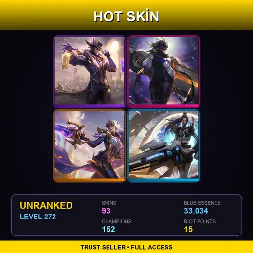 ME | Victorious Twisted Fate | Prestige True Damage Senna | Victorious Fiora | Star Guardian Orianna | 93 Skin | 152 Champ | Lv272 — Drx Akali