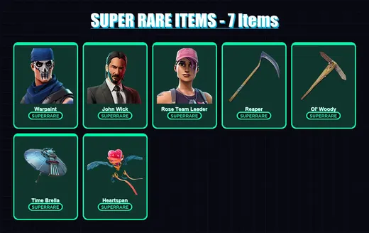 [PC/XBOX/PSN] | Warpaint | John Wick | Rose Team Leader | Raptor | Spectra Knight | 74 skin | 80 pickaxe | 81 emote | 64 glider | Lv638