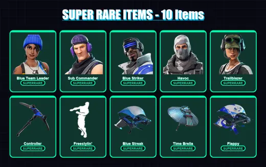 [PC] | Blue Team Leader | Sub Commander | Blue Striker | Havoc | Trailblazer | 7 skin | 11 pickaxe | 10 emote | 17 glider | Lv217