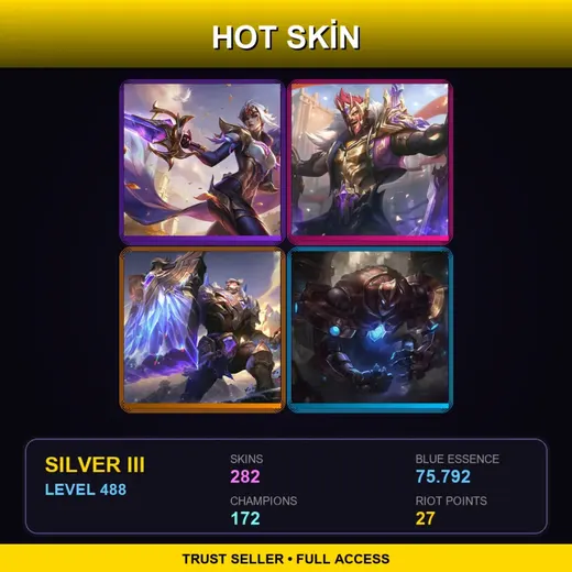 BR | Victorious Fiora | Victorious Draven | Victorious Braum | Hextech Galio | 282 Skin | 172 Champ | Silver III | Lv488 — LoL account