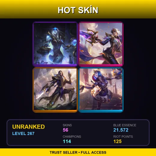 TR | Cosmic Queen Ashe | Victorious Fiora | Victorious Lucian | Victorious Orianna | 56 Skin | 114 Champ | Lv267