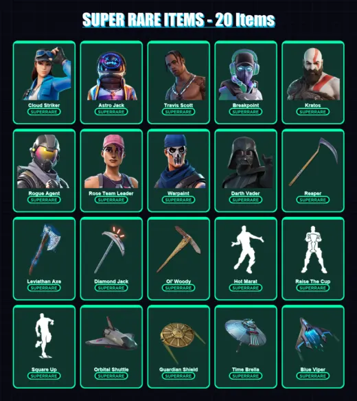 [PS4/PS5/XBOX/PC] | Cloud Striker | Astro Jack | Travis Scott | Breakpoint | Kratos | 386 skin | 369 pickaxe | 276 emote | 242 glider | Lv3144 — Game account