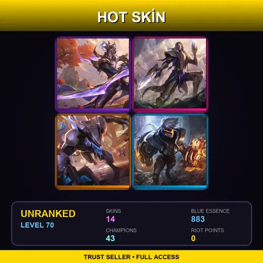 EUW | Victorious Master Yi | Victorious Lucian | PROJECT: Warwick | PROJECT: Vi | 14 Skin | 43 Champ | Lv70