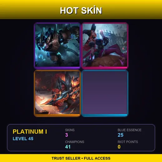 EUW | Mecha Rengar | Bewitching Miss Fortune | Shan Hai Scrolls Jhin | 3 Skin | 41 Champ | Platinum I | Lv45