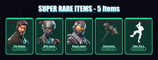 [PC] | The Reaper | Elite Agent | Rogue Agent | Battle Hound | Raven | 122 skin | 160 pickaxe | 102 emote | 109 glider | Lv1384