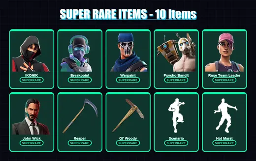 [PC/XBOX] | IKONIK | Breakpoint | Warpaint | Psycho Bandit | Rose Team Leader | 102 skin | 103 pickaxe | 91 emote | 79 glider | Lv903 — Game account
