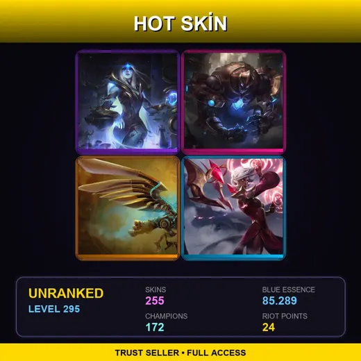 VN | Hextech Galio | Hextech Anivia | Conqueror Karma | Spirit Blossom Darius | 255 Skin | 172 Champ | Lv295 — Snow Moon Morgana