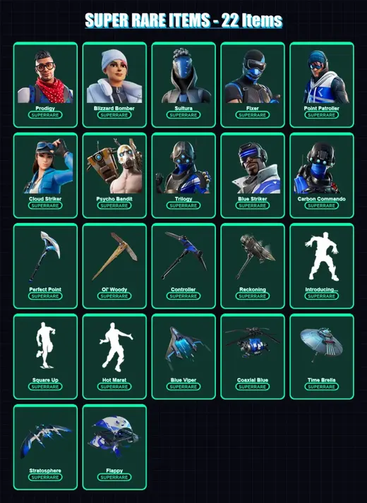 [PC/XBOX/PSN] | Prodigy | Blizzard Bomber | Sultura | Fixer | Point Patroller | 125 skin | 168 pickaxe | 118 emote | 152 glider | Lv2001 — Game account