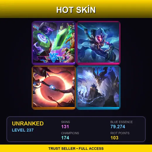 LAS | Battle Academia Ezreal | Cosmic Blade Master Yi | Spirit Blossom Thresh | Spirit Blossom Akali | 131 Skin | 174 Champ | Lv237