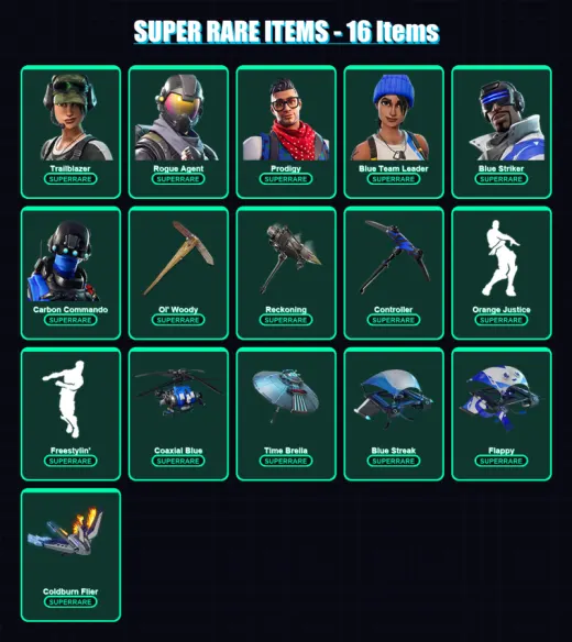 [PC] | Trailblazer | Rogue Agent | Prodigy | Blue Team Leader | Blue Striker | 112 skin | 130 pickaxe | 100 emote | 131 glider | Lv1478