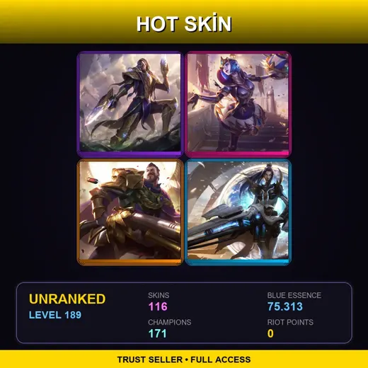 SG | Victorious Lucian | Victorious Orianna | Victorious Graves | Cosmic Reaver Kassadin | 116 Skin | 171 Champ | Lv189