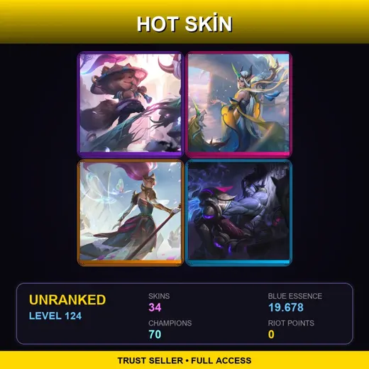 LAN | Spirit Blossom Teemo | Immortal Journey Soraka | Battle Queen Janna | Lunar Wraith Sylas | 34 Skin | 70 Champ | Lv124 — Immortal Journey Soraka
