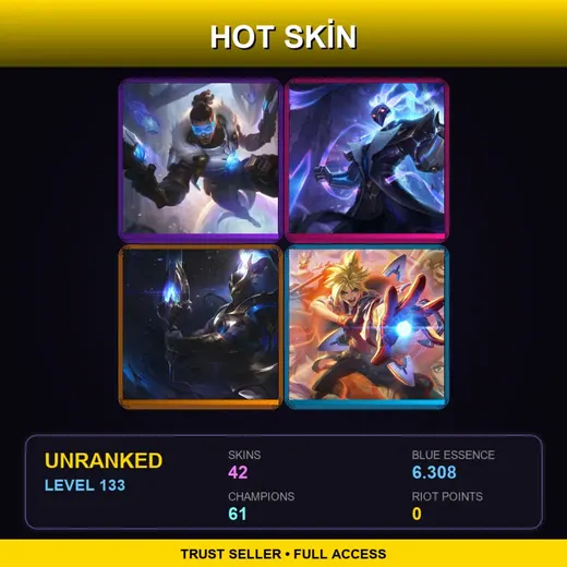 SG | Battle Academia Ezreal | Cosmic Defender Xin Zhao | Battle Academia Katarina | Spirit Blossom Thresh | 42 Skin | 61 Champ | Lv133