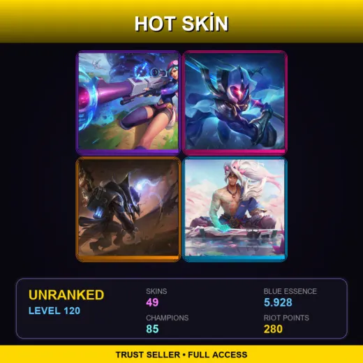 EUNE | Arcade Caitlyn | Cosmic Blade Master Yi | High Noon Twitch | Spirit Blossom Yasuo | 49 Skin | 85 Champ | Lv120