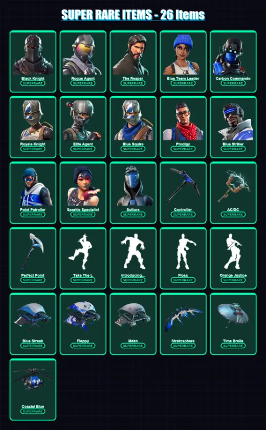 [PS4/PS5/XBOX/PC] | Black Knight | Rogue Agent | The Reaper | 52 skin | Lv1272