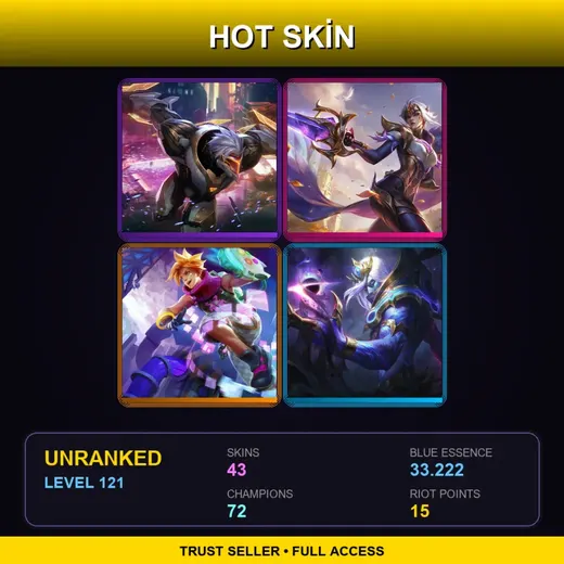 RU | Prestige PROJECT: Zed | Victorious Fiora | High Noon Mordekaiser | Cosmic Devourer Vladimir | 43 Skin | 72 Champ | Lv121 — Infernal Galio