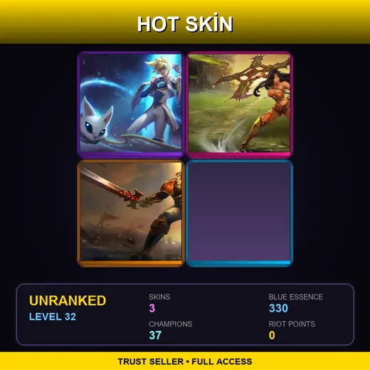 LAN | Star Guardian Ezreal | Spectacular Sivir | Sanguine Garen | 3 Skin | 37 Champ | Lv32