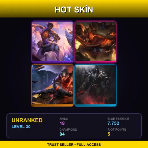 TW | Star Guardian Ekko | High Noon Tahm Kench | PROJECT: Yasuo | Blood Moon Aatrox | 18 Skin | 84 Champ | Lv30 — Monster Tamer Veigar