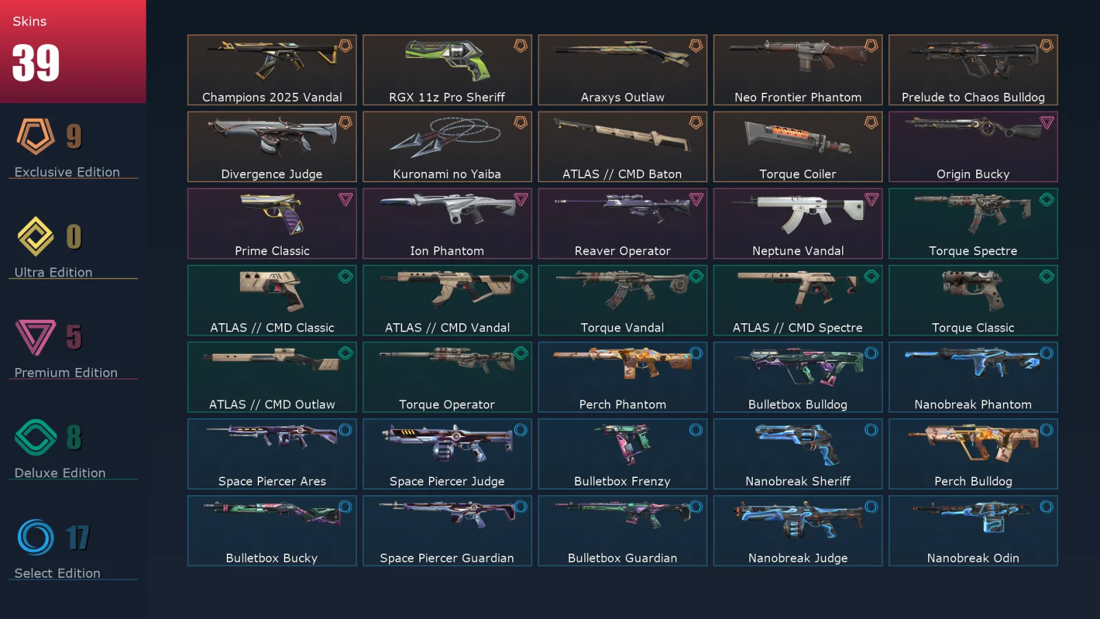 [Valorant] | EU | Level 77 | 26 Agents | 39 Skins