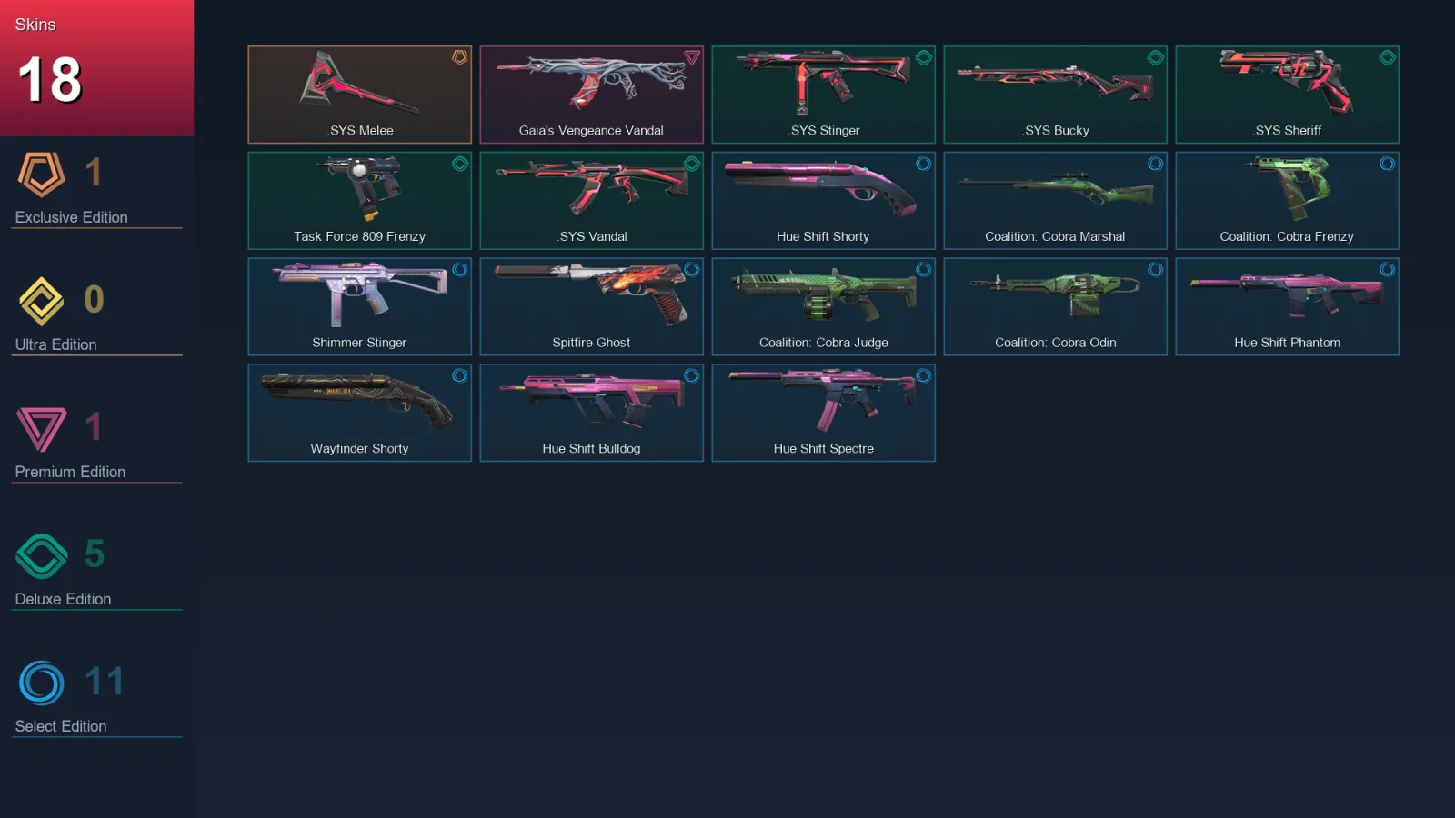 EU | Lv95 | Unranked | 18 Skin | 27 Agent | 54 Buddy