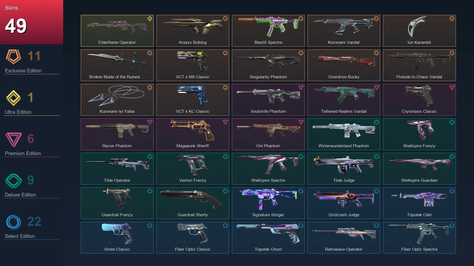 EU | Lv43 | Unranked | 49 Skin | 29 Agent | 34 Buddy