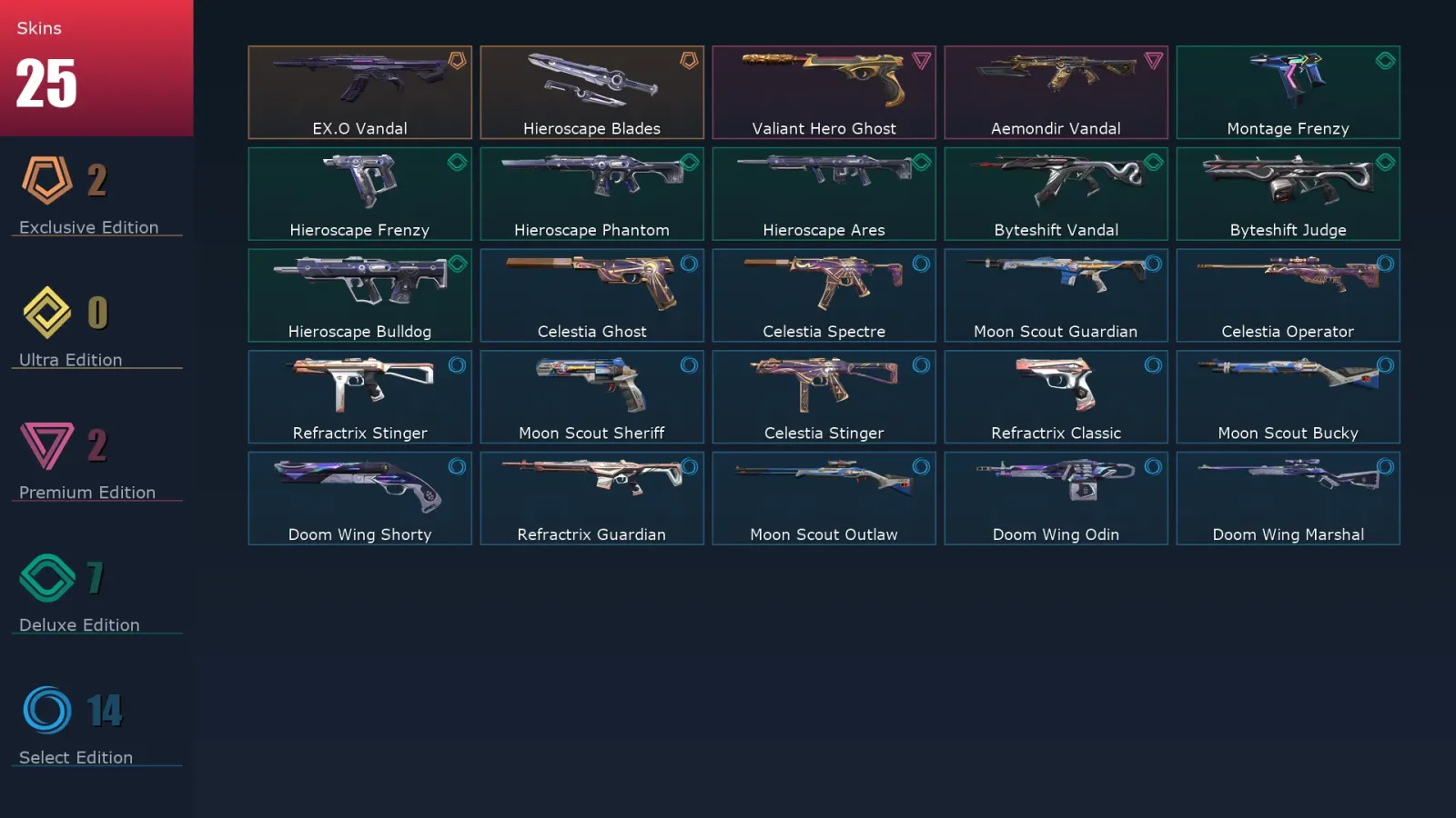 [Valorant] | EU | Level 60 | 21 Agents | 25 Skins