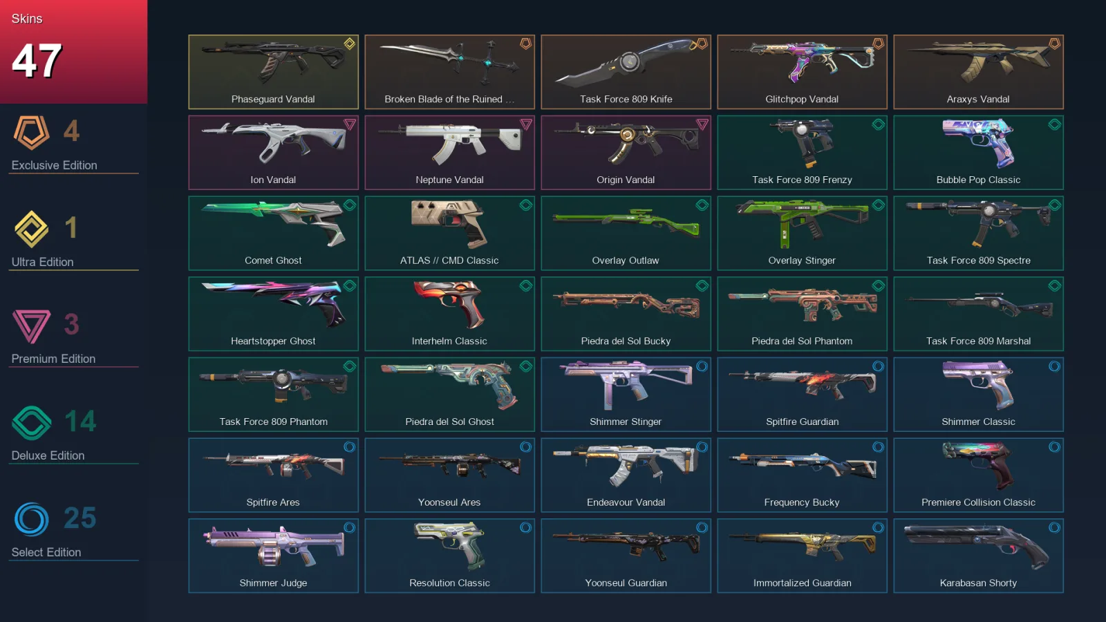 EU | Lv178 | Unranked | 47 Skin | 28 Agent | 67 Buddy — Valorant account