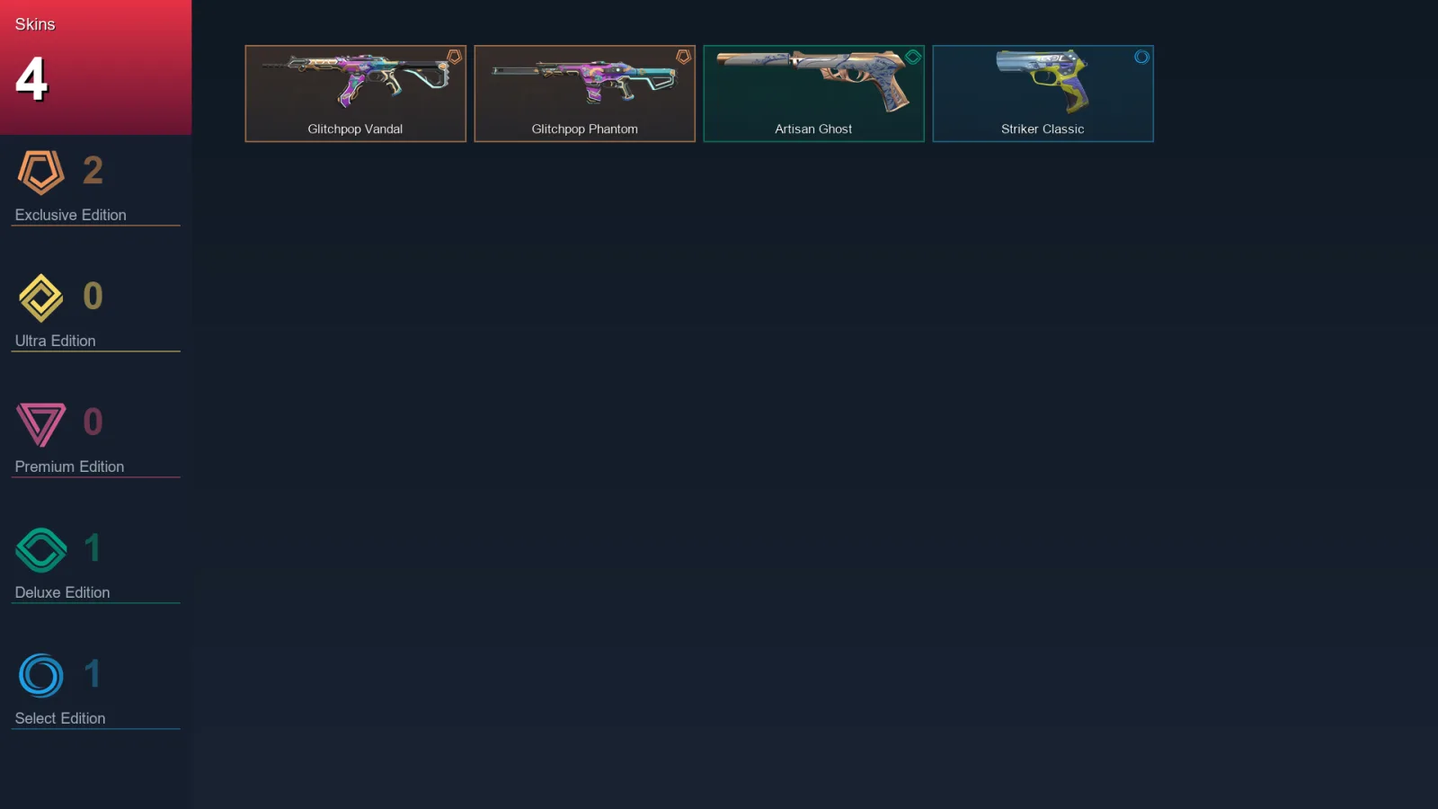 AP | Lv65 | Unranked | 4 Skin | 19 Agent | 22 Buddy