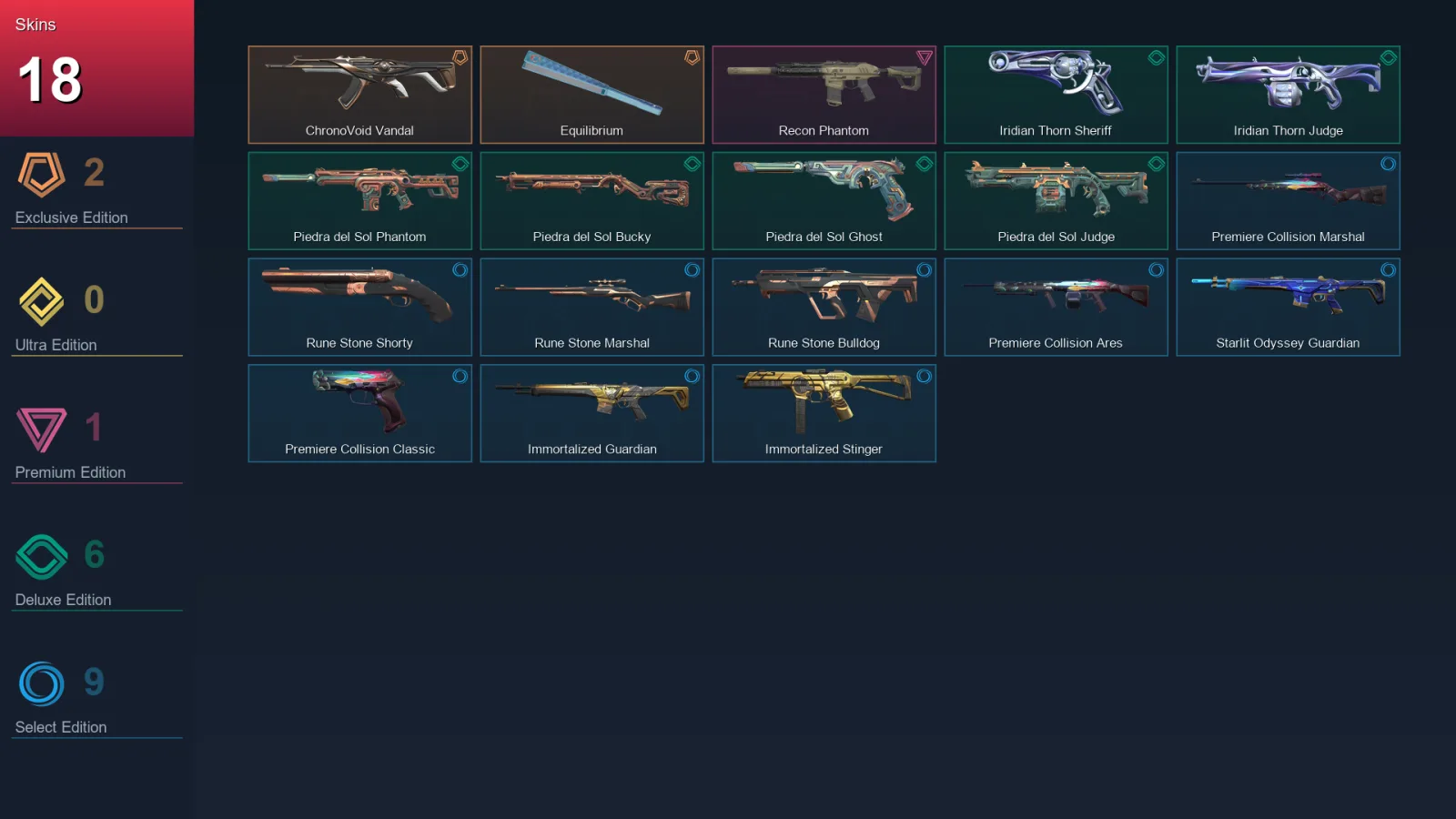 EU | Lv25 | Unranked | 18 Skin | 10 Agent | 11 Buddy