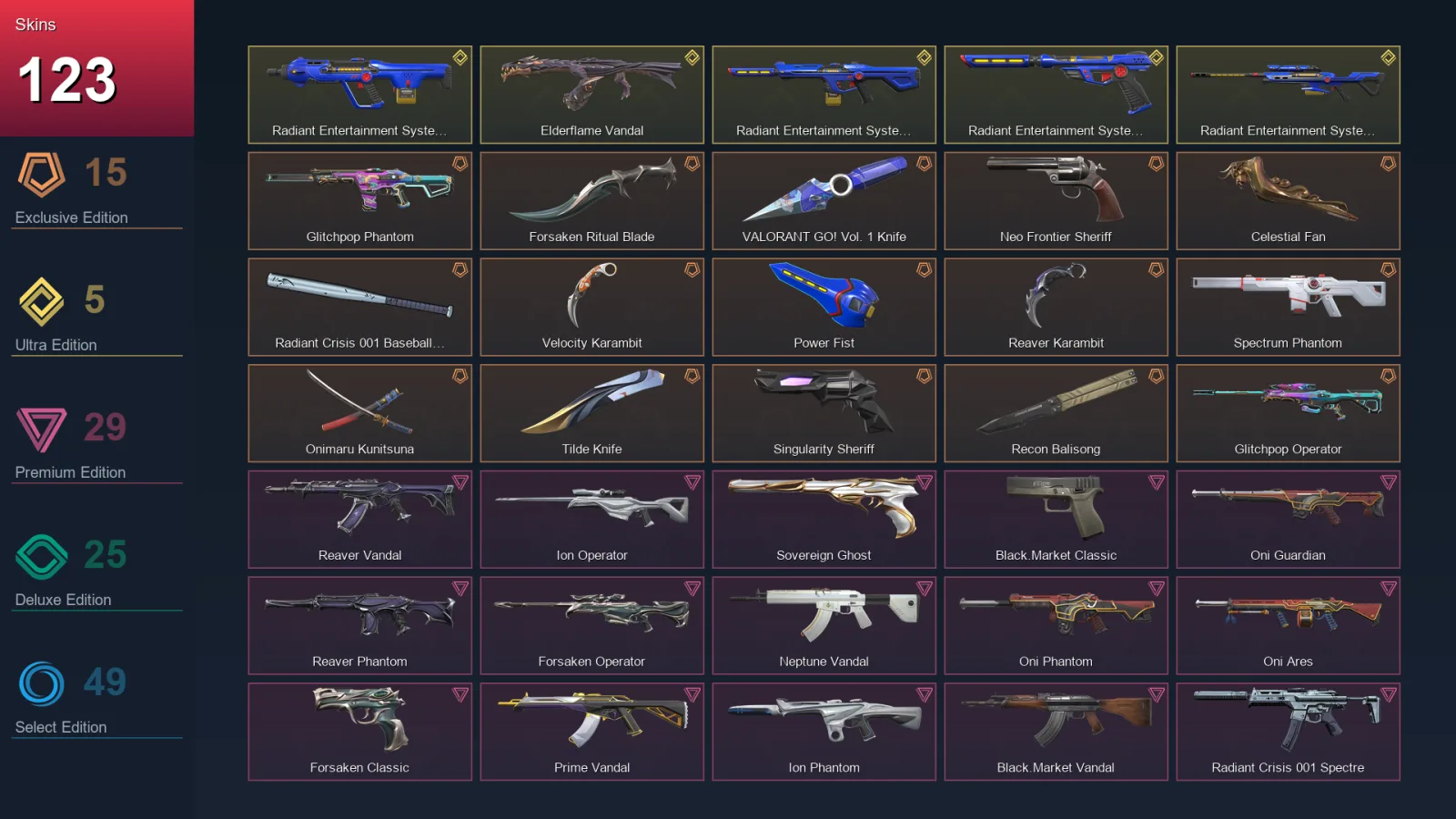 EU | Lv87 | Unranked | 123 Skin | 23 Agent | 88 Buddy