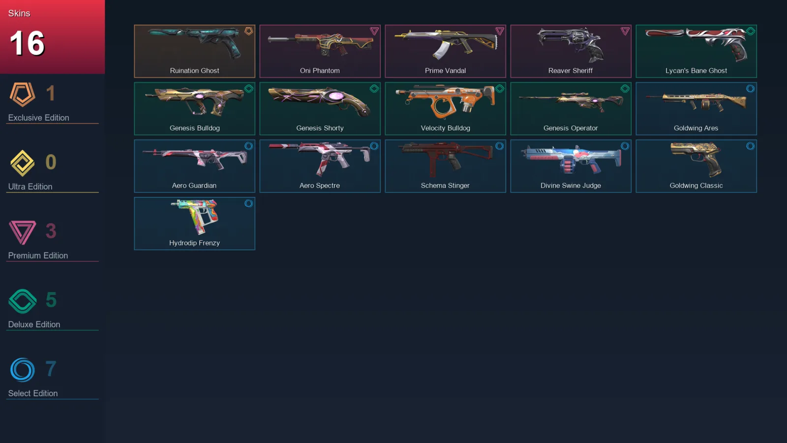 AP | Lv23 | Unranked | 16 Skin | 7 Agent | 13 Buddy