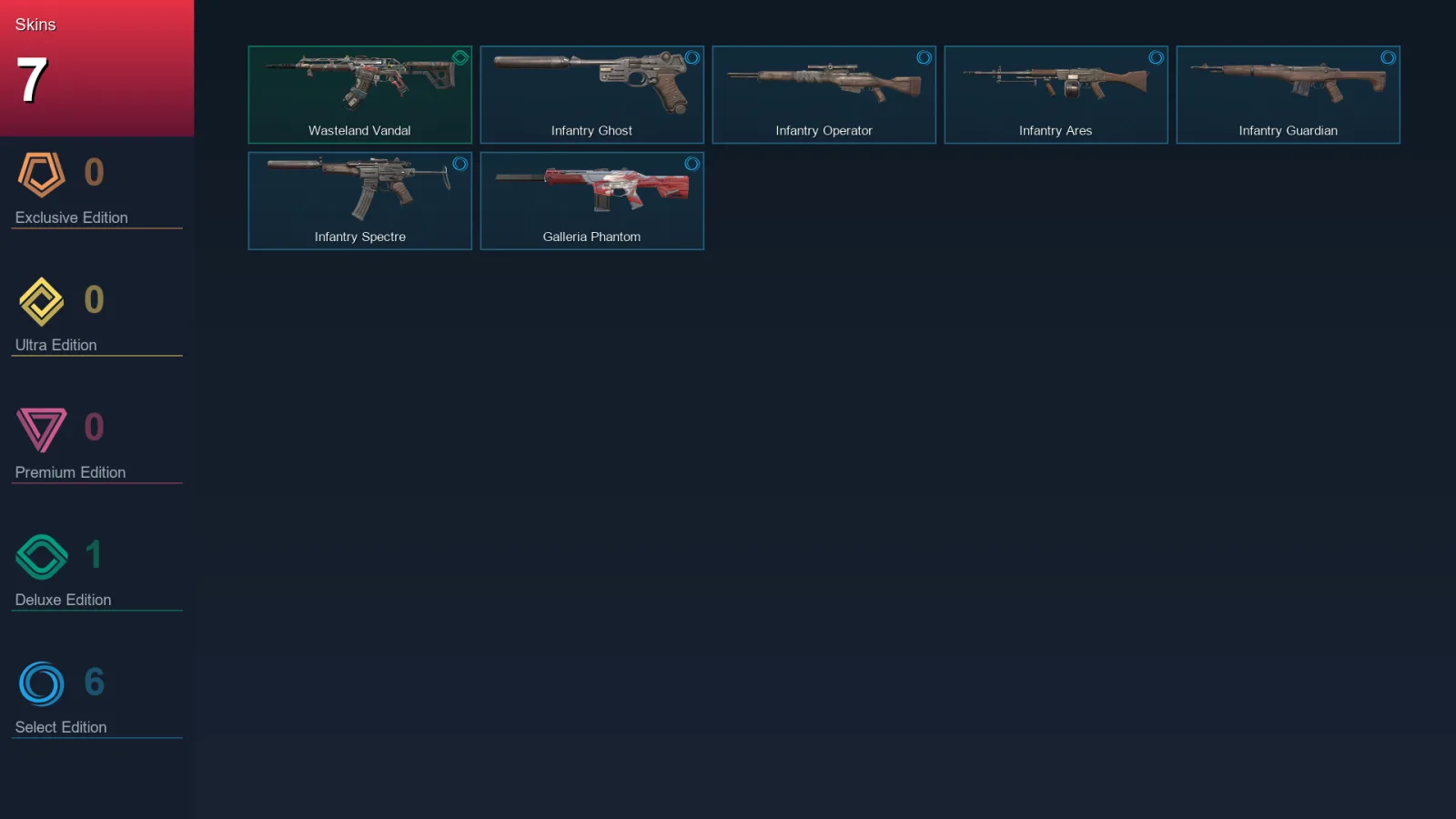 AP | Lv35 | Unranked | 7 Skin | 17 Agent | 26 Buddy — Wasteland Vandal